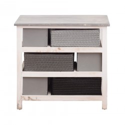 Mueble moderno blanco y gris con 6 cestas - Mobili Rebecca