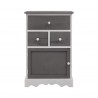 Rebecca Mobili Meuble d'appoint Armoire 3 Tiroirs 1 Port Bois Gris 72x47x30