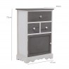 Rebecca Mobili Meuble d'appoint Armoire 3 Tiroirs 1 Port Bois Gris 72x47x30