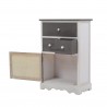 Rebecca Mobili Meuble d'appoint Armoire 3 Tiroirs 1 Port Bois Gris 72x47x30