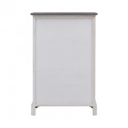 Rebecca Mobili Cómoda Alacena 3 Cajones 1 Puerta Madera Blanco Gris 72x47x30