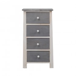 Mobili Rebecca Chest of Drawers White and Grey 4 Drawers Shabby 73x37x27