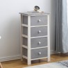 Mobili Rebecca Chest of Drawers White and Grey 4 Drawers Shabby 73x37x27