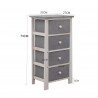 Rebecca Mobili Kommode Schrank 4 Schubladen Holz Grau Wieb Shabby 73x37x27