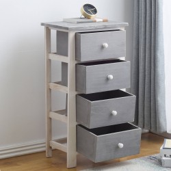 Mobili Rebecca Chest of Drawers White and Grey 4 Drawers Shabby 73x37x27