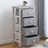 Rebecca Mobili Kommode Schrank 4 Schubladen Holz Grau Wieb Shabby 73x37x27