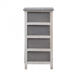 Rebecca Mobili Cajonera 4 Cajones Gris Blanco Vintage 73x37x27