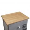 Rebecca Mobili Cajonera 4 Cajones Madera Gris Blanco Shabby 72x35x27