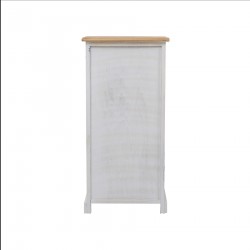 Rebecca Mobili Cajonera 4 Cajones Madera Gris Blanco Shabby 72x35x27