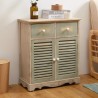 Rebecca Mobili Comoda 2 Cajones 2 Puertas Madera Beige 70x60x30