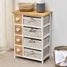 Shabby cupboard with 4 drawers with hearts and 4 baskets - Mobili Rebecca