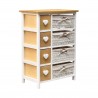 Shabby cupboard with 4 drawers with hearts and 4 baskets - Mobili Rebecca