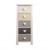 Mobili Rebecca Chest of Drawers Bedside Table 5 Coloured Drawers Shabby 89x37x27