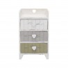 Gray and beige shabby chic bedside table with 3 drawers - Mobili Rebecca