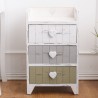 Shabby Chic-Nachttisch in Grau und Beige mit 3 Schubladen - Mobili Rebecca