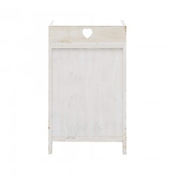 Comodino shabby chic bianco grigio e beige con 3 cassetti - Mobili Rebecca