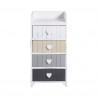 Mobili Rebecca Chest of Drawers White 4 Drawers Coloured Heart 72x35x27