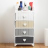 Mobili Rebecca Chest of Drawers White 4 Drawers Coloured Heart 72x35x27