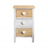 White and beige shabby chic bedside table with 3 drawers - Mobili Rebecca