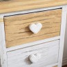 Mesita de noche shabby en blanco y beige con 3 cajones - Mobili Rebecca