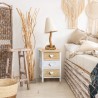 Mesita de noche shabby en blanco y beige con 3 cajones - Mobili Rebecca