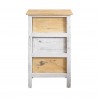 Mesita de noche shabby en blanco y beige con 3 cajones - Mobili Rebecca