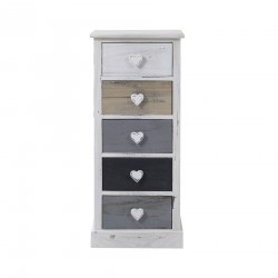 Mobili Rebecca Chest of Drawers 5 Drawers Coloures Handles Heart 84x37x27