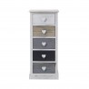 Rebecca Mobili Cajonera 5 Cajones Madera Blanco Gris Beige Decapado 84x37x27