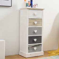 Mobili Rebecca Chest of Drawers 5 Drawers Coloures Handles Heart 84x37x27