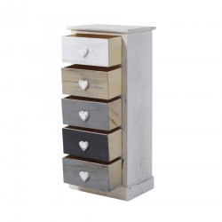 Mobili Rebecca Chest of Drawers 5 Drawers Coloures Handles Heart 84x37x27