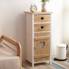 Rebecca Mobili Armoire Commode 2 Tiroirs 1 Port Bois Beige Shabby 84x37x30