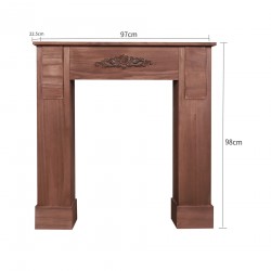 Mobili Rebecca Mantelpiece Fire Surround Brown Country Fireplace Wood 98x97x22,5