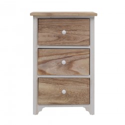 Mobili Rebecca Bedside table cabinet 3 drawers light wood vintage 62x40x29