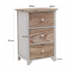 Rebecca Mobili Commode Chevet 4 Tiroirs Bois Blanc Marron Shabby 62x40x29