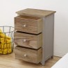 Mobili Rebecca Bedside table cabinet 3 drawers light wood vintage 62x40x29