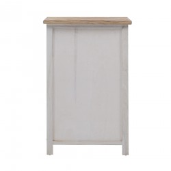 Rebecca Mobili Commode Chevet 4 Tiroirs Bois Blanc Marron Shabby 62x40x29