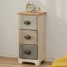 Mobili Rebecca Bedside Table Nightstand 3 Drawers Wood White Shabby 62x29x25