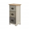 Mobili Rebecca Bedside Table Nightstand 3 Drawers Wood White Shabby 62x29x25