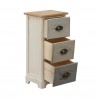 Mobili Rebecca Bedside Table Nightstand 3 Drawers Wood White Shabby 62x29x25