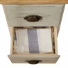 Rebecca Mobili Table de Chevet 3 Tiroirs Bois Blanc Beige Gris 62x29x25