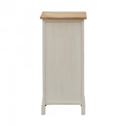 Mobili Rebecca Bedside Table Nightstand 3 Drawers Wood White Shabby 62x29x25