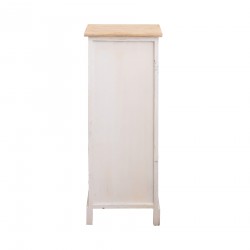 Rebecca Mobili Mesita de Noche Cajonera 4 Cajones Madera Blanco 72x29x25