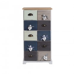 Mobili Rebecca Chest of Drawers Blue 10 Drawers Coloured Shabby 88x48x30