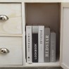 Rebecca Mobili Comoda Mueble 5 Cajones 1 Puerta Madera Blanco Gris 70x60x30