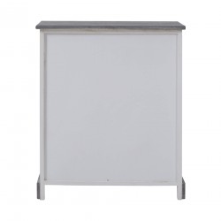 Rebecca Mobili Comoda Mueble 5 Cajones 1 Puerta Madera Blanco Gris 70x60x30