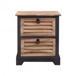 Mobili Rebecca Bedside Table Storage unit 2 Drawers Wood Brown 45x42x29