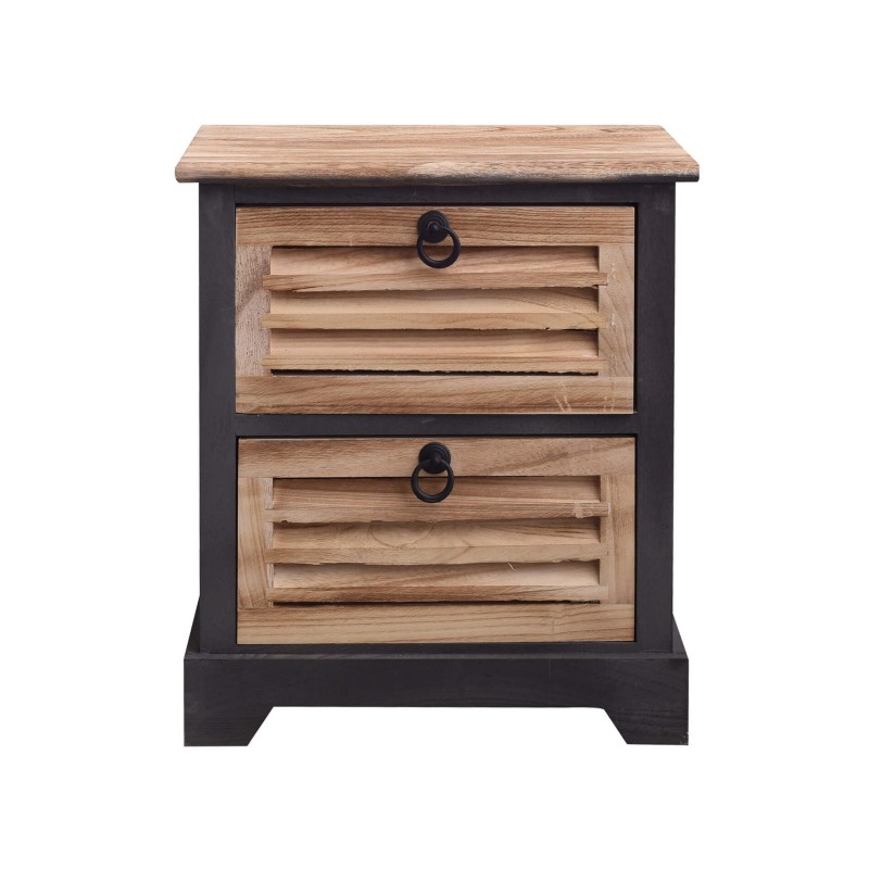 Mobili Rebecca Bedside Table Storage unit 2 Drawers Wood Brown 45x42x29