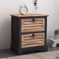 Rebecca Mobili Nachttisch 2 Schubladen Holz dunkelbraun Urban 45x42x29