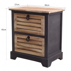 Rebecca Mobili Nachttisch 2 Schubladen Holz dunkelbraun Urban 45x42x29