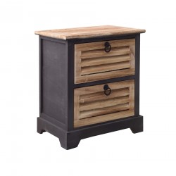 Mobili Rebecca Bedside Table Storage unit 2 Drawers Wood Brown 45x42x29